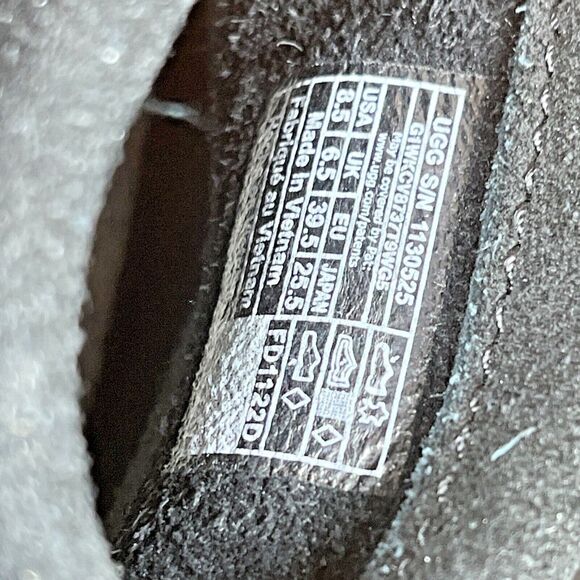 UGG Womens Sz 8.5 Black Josefene Cuff Suede Ankle Casual Zip Up Boots NO INSOLES - Picture 7 of 10